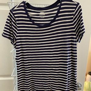 Blue and white striped T-shirt